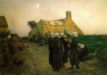 Jules Breton : Evening in the Hamlet of Finistere